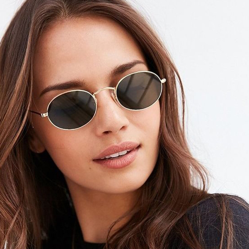 Wholesale Vintage Oval Metal Frame Sunglasses UV400 For Men Women - Everful