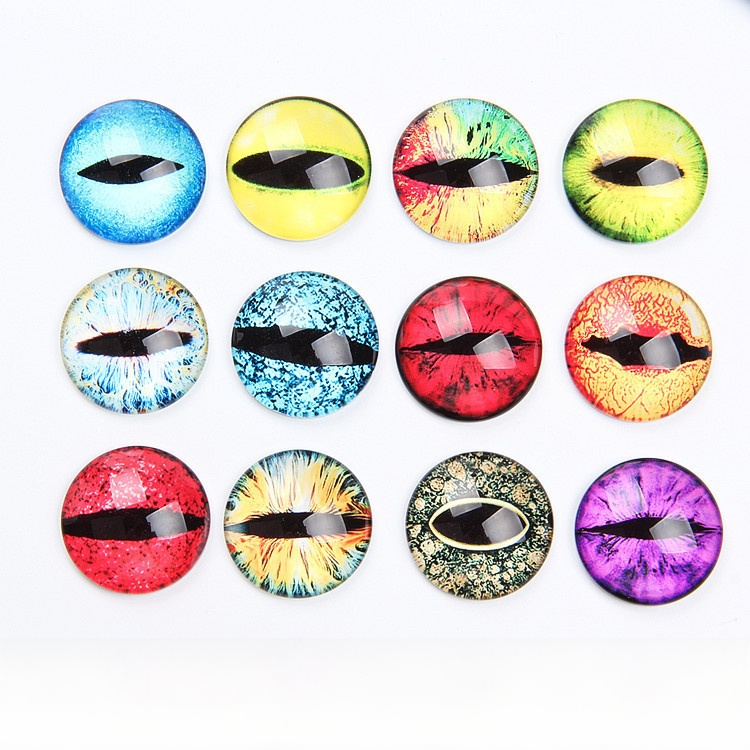 20mm High Transparent Glass Eyeball Cabochons For DIY Phone Case Necklace Making Dragon Cat Eye Design Jewelry Findings Glass Time Gem Accessories