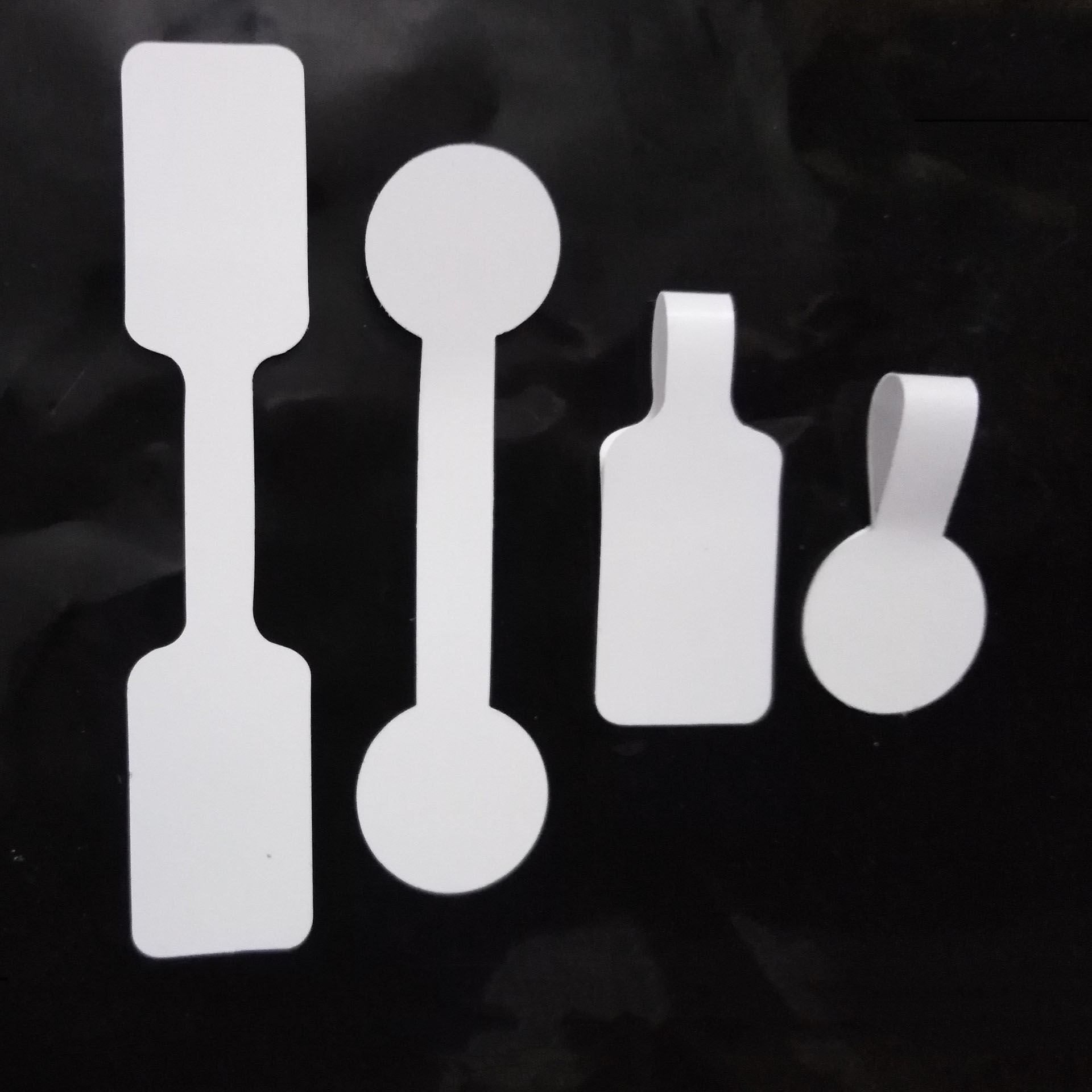 100Pcs Self Adhesive Jewelry Price Tags Barbell Shape Kraft Paper White Stickers For Rings Necklaces Bracelets Labels Tamper Evident Warranty Seal For Retail Shop