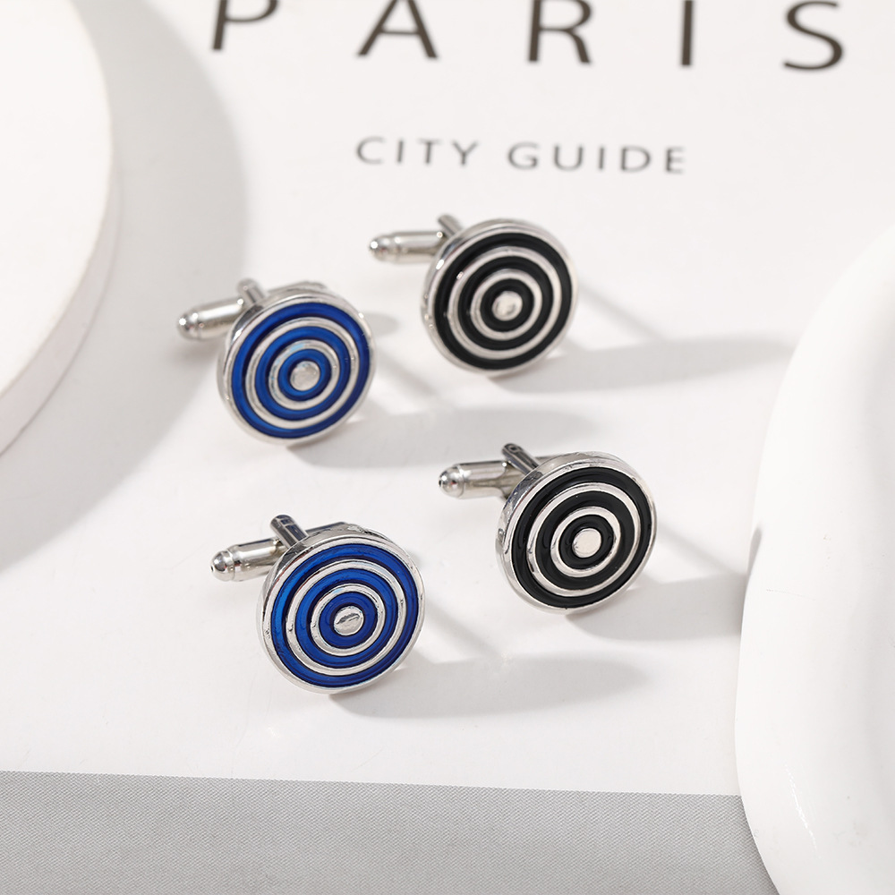 Men's Modern Business Cufflinks Alloy Enamel Metal Geometric Round Rectangle Sleeve Links For Formal Wedding Shirt Accessories Gift