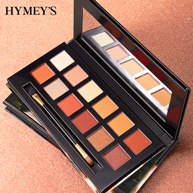 IMAGES Jungle 12 Color Eye Shadow Palette Matte Shimmer Pigmented Waterproof Long Lasting Eye Makeup Tray With Brush Cute Dog Owl Pattern 14g