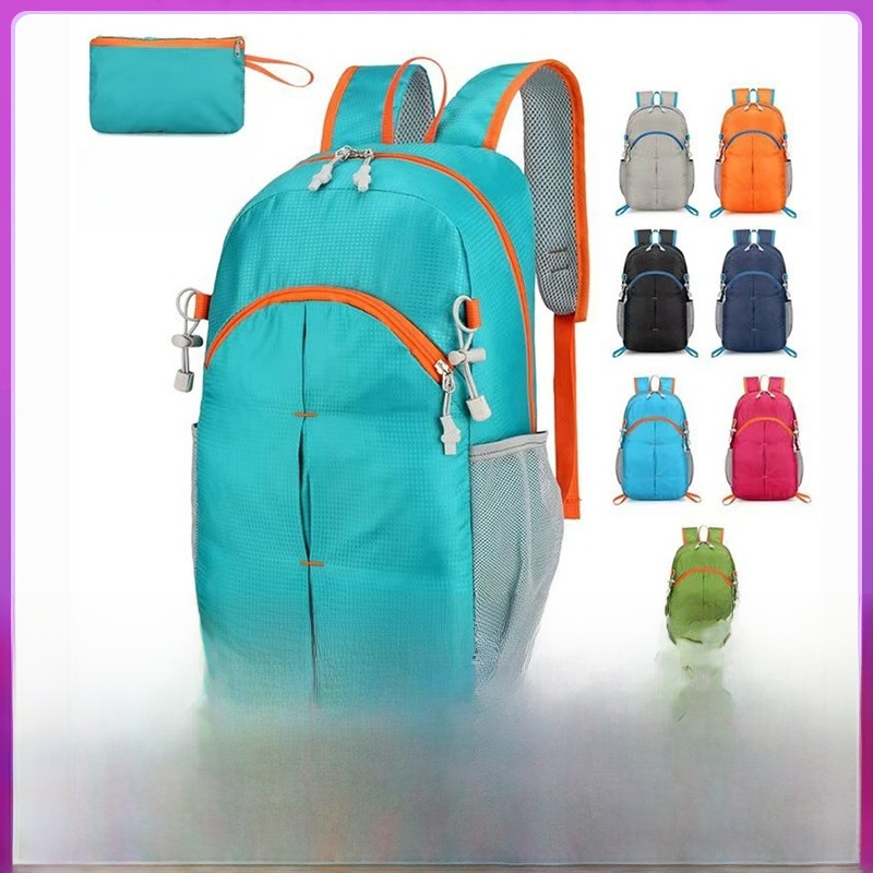 Lightweight Foldable Mountaineering Backpack Large Capacity Waterproof Ripstop Nylon Outdoor Hiking Sports Daypack For Men Women