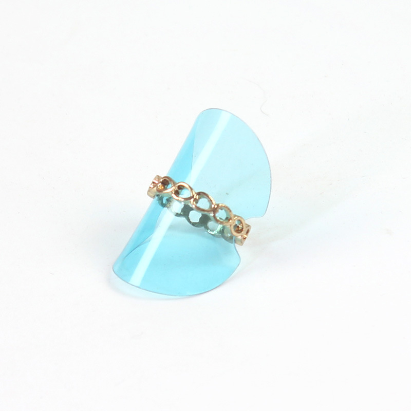 100PCS Plastic Ring Display Stand Blue C-Shape Ring Holder For Jewelry Retail Showcase Market Stall Props Minimalist Ring Organizer