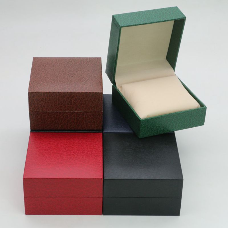 PU Leather Watch Box Litchi Grain Jewelry Storage Case With Velvet Pillow Flip Cover Gift Packaging Organizer For Watches Bracelets Bangles