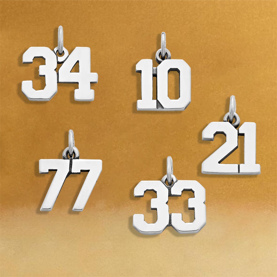 DIY Stainless Steel Arabic Number Charms 0-9 10-77 14K Gold Plated Silver Minimalist Number Pendants For Jewelry Making Necklace Bracelet Accessory
