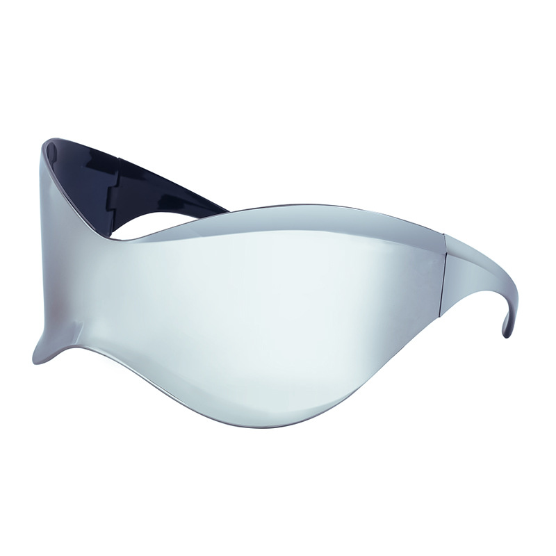 Wholesale Futuristic Oversized Shield Sunglasses Wrap Around Sports Glasses - Everful