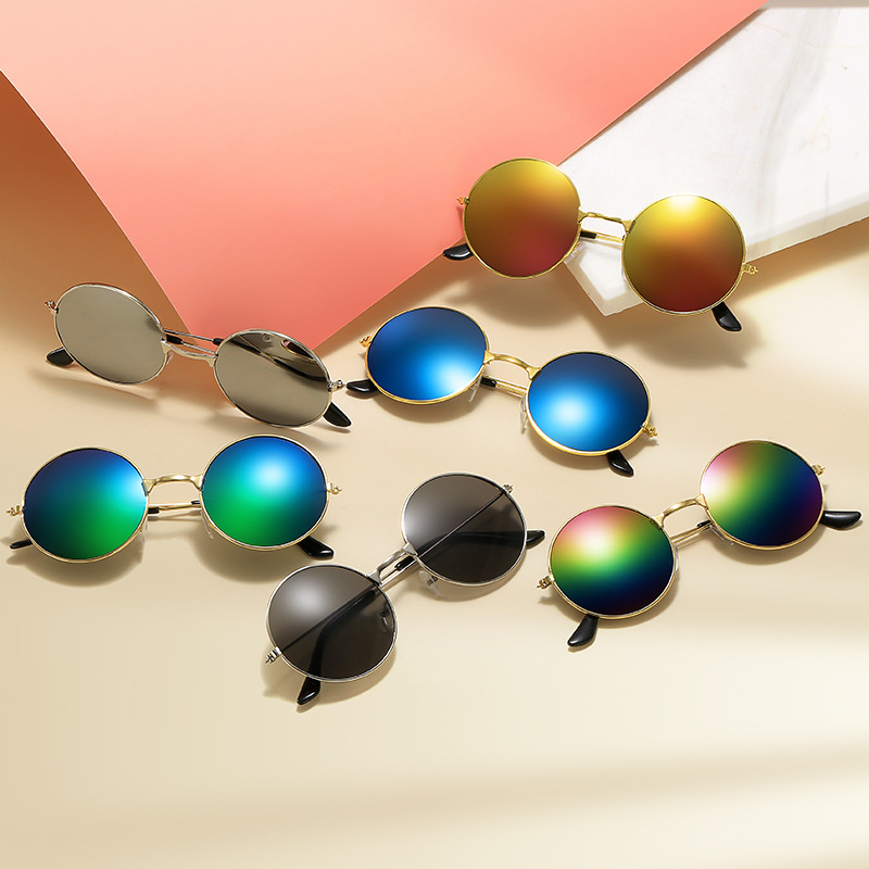 Wholesale Vintage Round Sunglasses Metal Frame UV400 Retro Eyewear - Everful