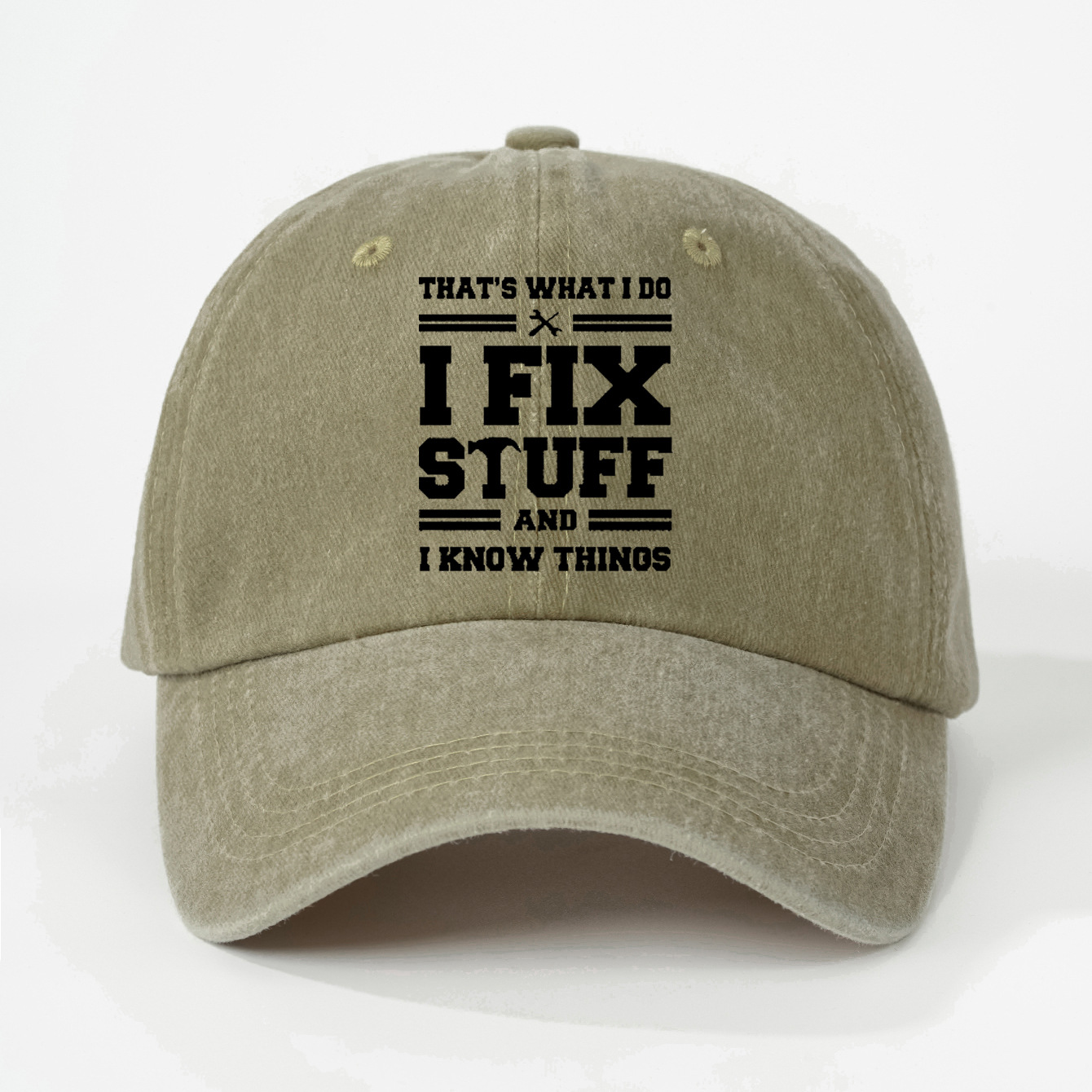 Retro Washed Cotton Baseball Cap I Fix Stuff And I Know Things Funny Slogan Dad Hat Adjustable Distressed Sun Hat For Men Women Outdoor Casual