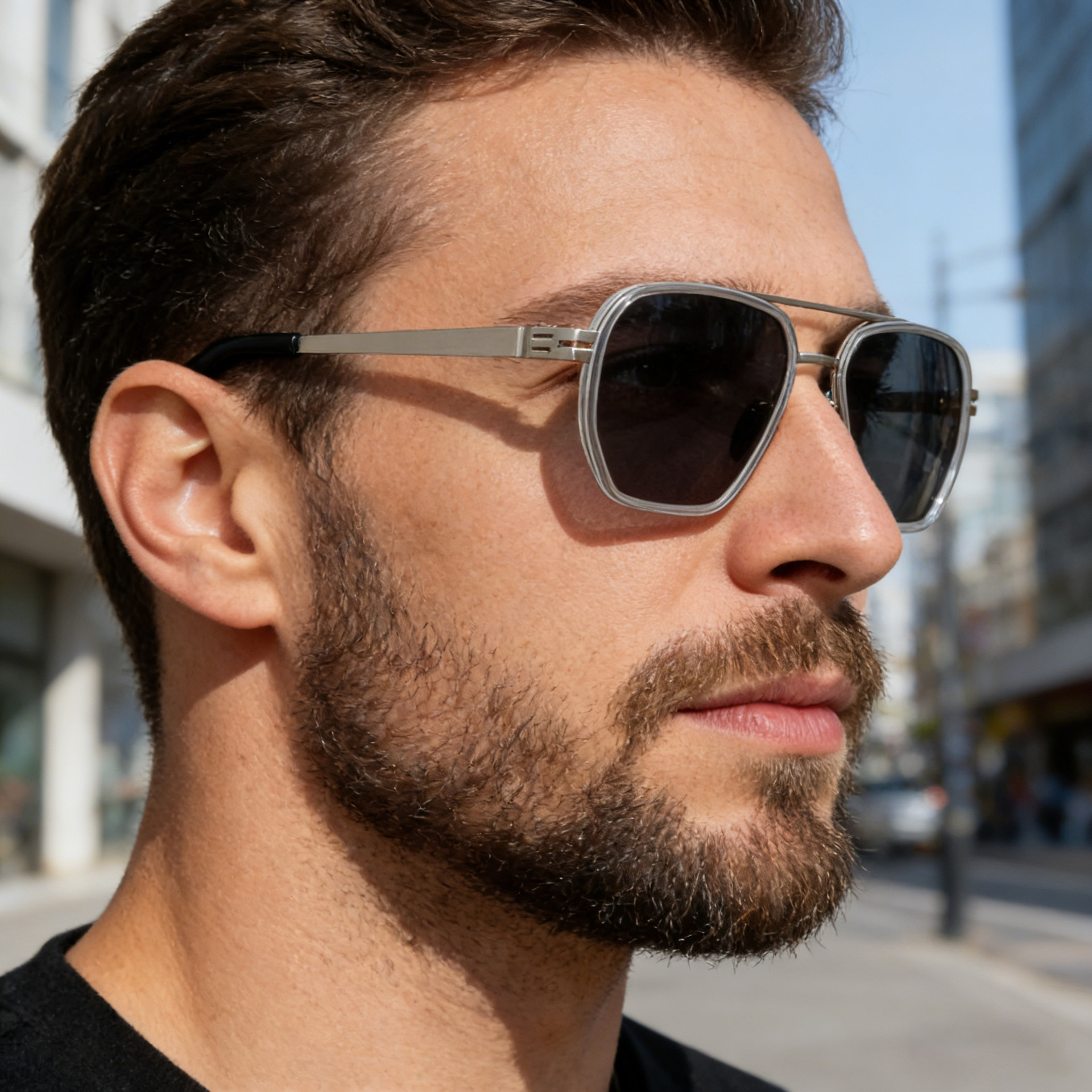 Wholesale Men Polarized Sunglasses TR Metal Square Pilot Frame Driving - Everful