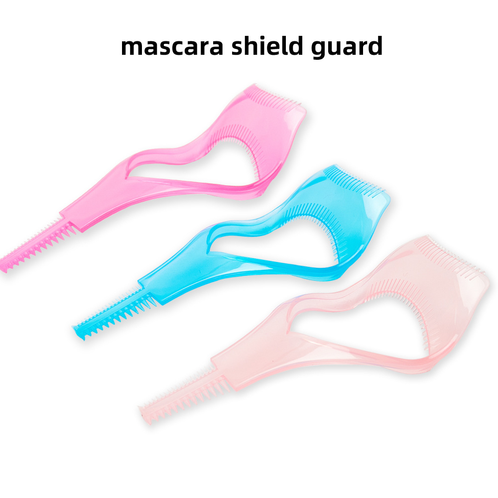 Mascara Shield Guard Eyelash Applicator Guide Tool 3-in-1 Eyelash Comb Eyeliner Assistant Beginner Makeup Tool PP Material Natural Curly Eyelashes