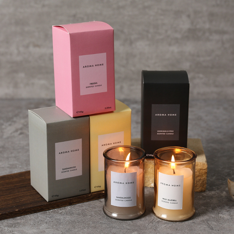 Scented Candle Natural Soy Wax Aromatherapy Glass Jar With Lid Long Lasting 12 Hours Essential Oil Candle For Home Decor Wedding Party Gift Stress Relief