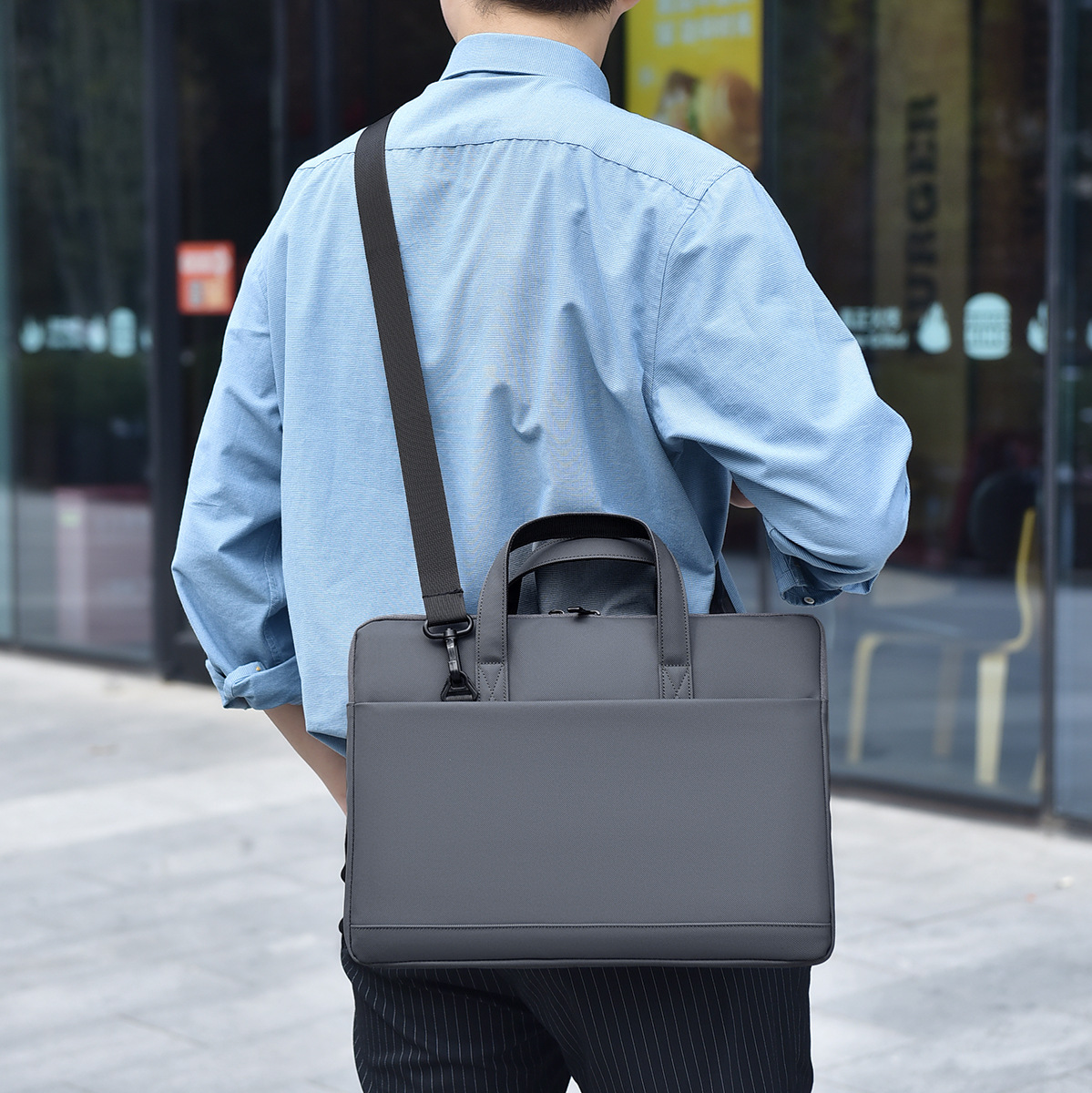 Waterproof Slim Laptop Bag Oxford Cloth Business Commute Handbag For 14 15.6 16 Inch Notebook Shockproof Computer Shoulder Bag Men Women