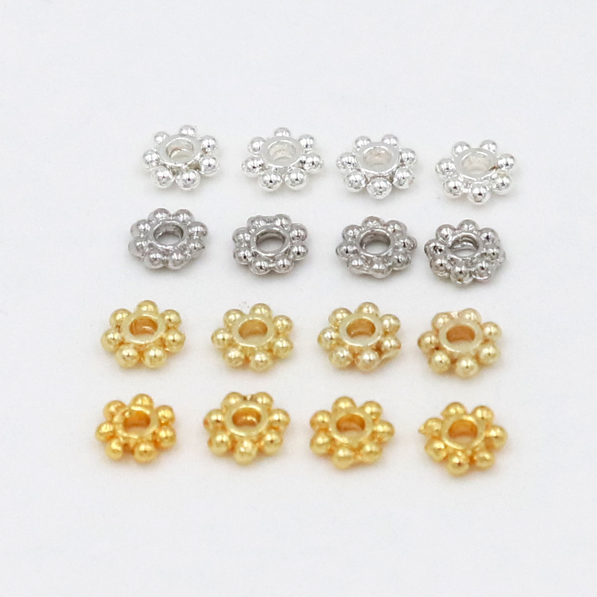 Real Gold Plated Alloy Snowflake Gear Spacer Beads Flower Shape DIY Jewelry Making Findings For Bracelets Necklaces Beading Accessories Handmade Supplies