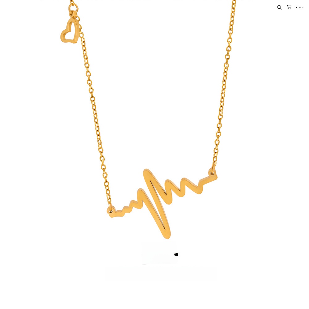 Minimalist Heartbeat EKG Necklace For Women Gold Plated Titanium Steel Heart Rate Wave Pendant Jewelry Fashion Necklaces