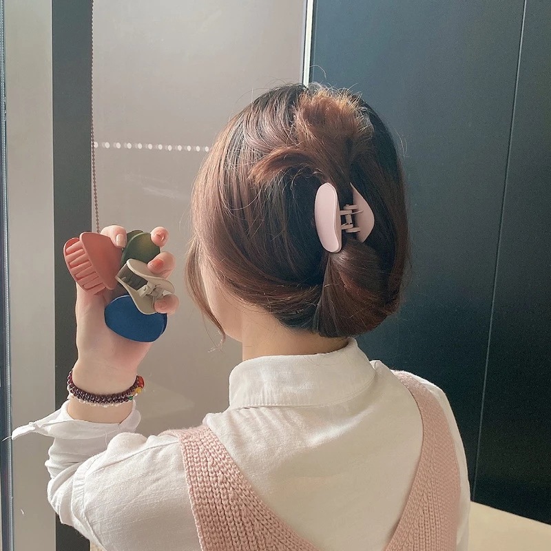 Matte Banana Clip PC Frosted Hair Clip Non-Slip Vertical Ponytail Holder For Women Daily Styling Korean Style Solid Color Hair Accessories
