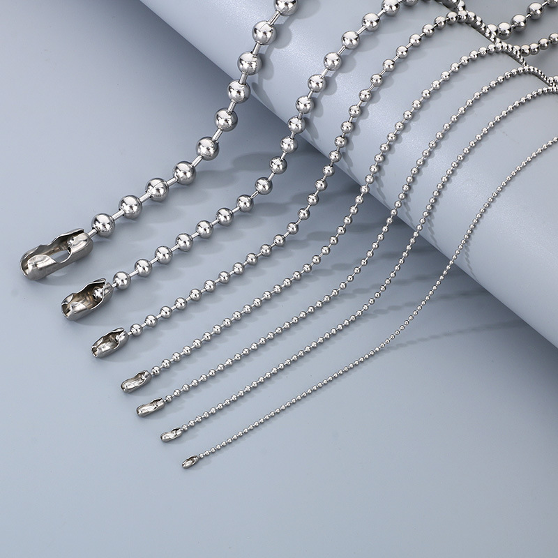 Minimalist Silver Stainless Steel Ball Chain Necklace For Men Women Unisex Basic Bead Chain Jewelry Accessory Multi Length Options