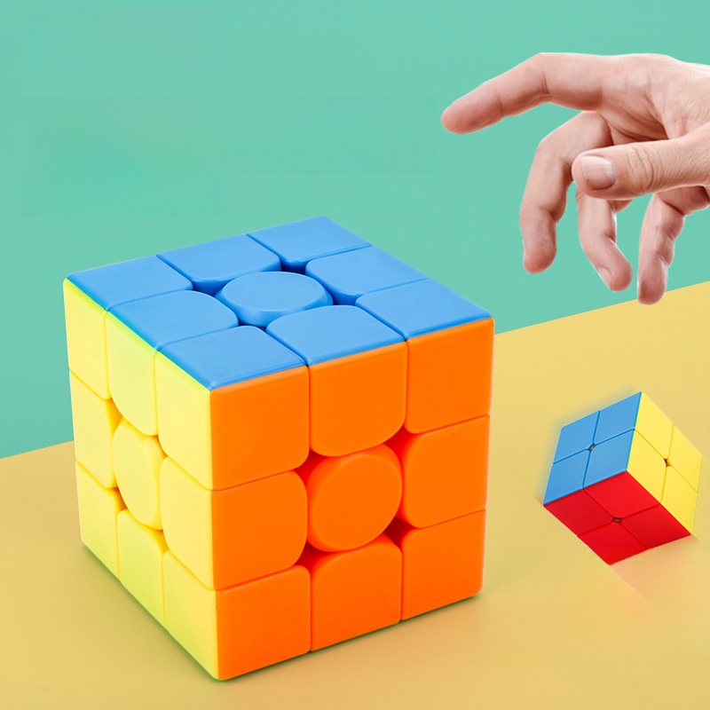 Professional Speed Magic Cube Educational Puzzle Toy Stickerless Carbon Fiber Texture Smooth Turning Brain Training Game for Kids Teens Adults Stress Relief