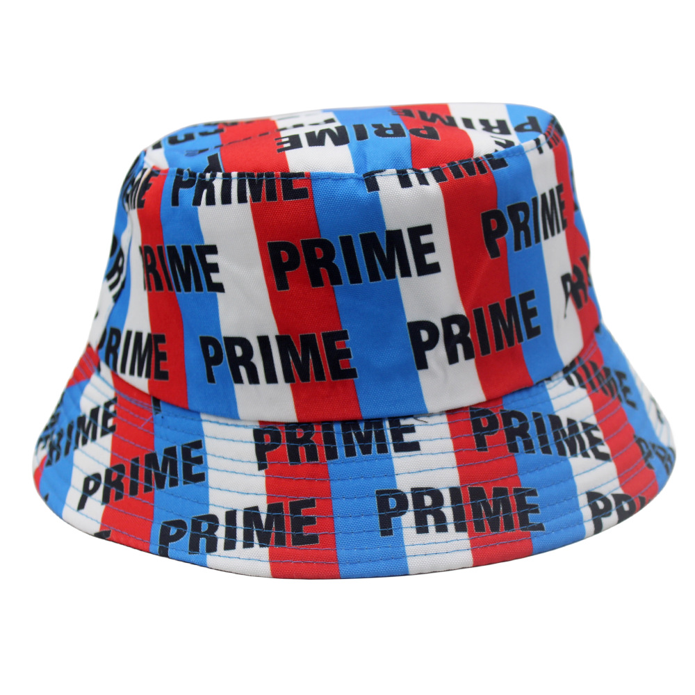 PRIME Letter Print Bucket Hat Polyester Sun Protection Wide Brim Fisherman Hat For Men Women Outdoor Travel Beach Casual Streetwear Sun Hat