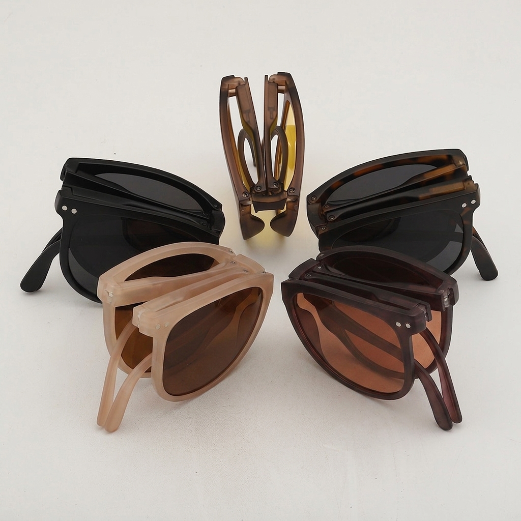 Wholesale Retro Foldable Polarized Sunglasses UV400 PC Frame Unisex - Everful