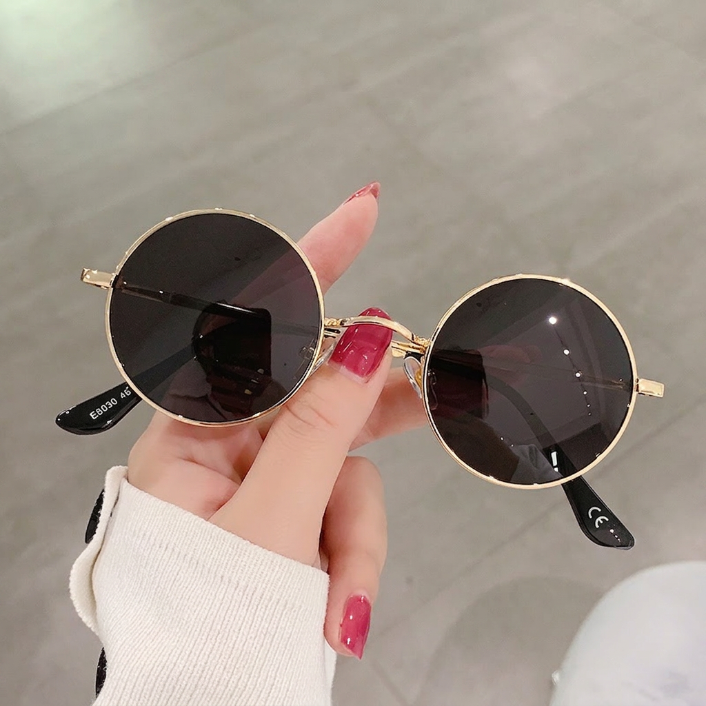 Wholesale Vintage Polarized Round Sunglasses with Metal Frame UV400 - Everful
