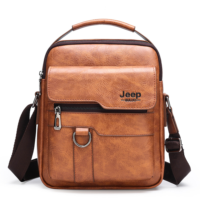 Retro Men's Crossbody Bag Large Capacity PU Leather Shoulder Bag Business Casual Handbag Messenger Bag For Men Work Travel Messenger Bag Solid Color