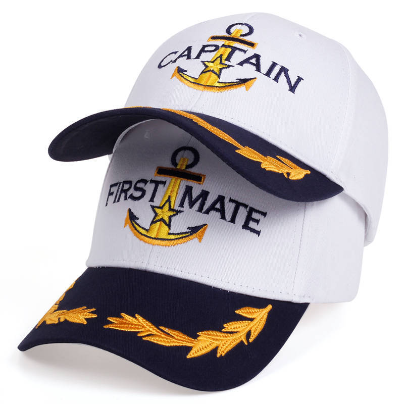Nautical Embroidery Captain First Mate Baseball Cap Cotton Adjustable Navy Sailor Hat For Outdoor Travel Party Men Women Sun Shade