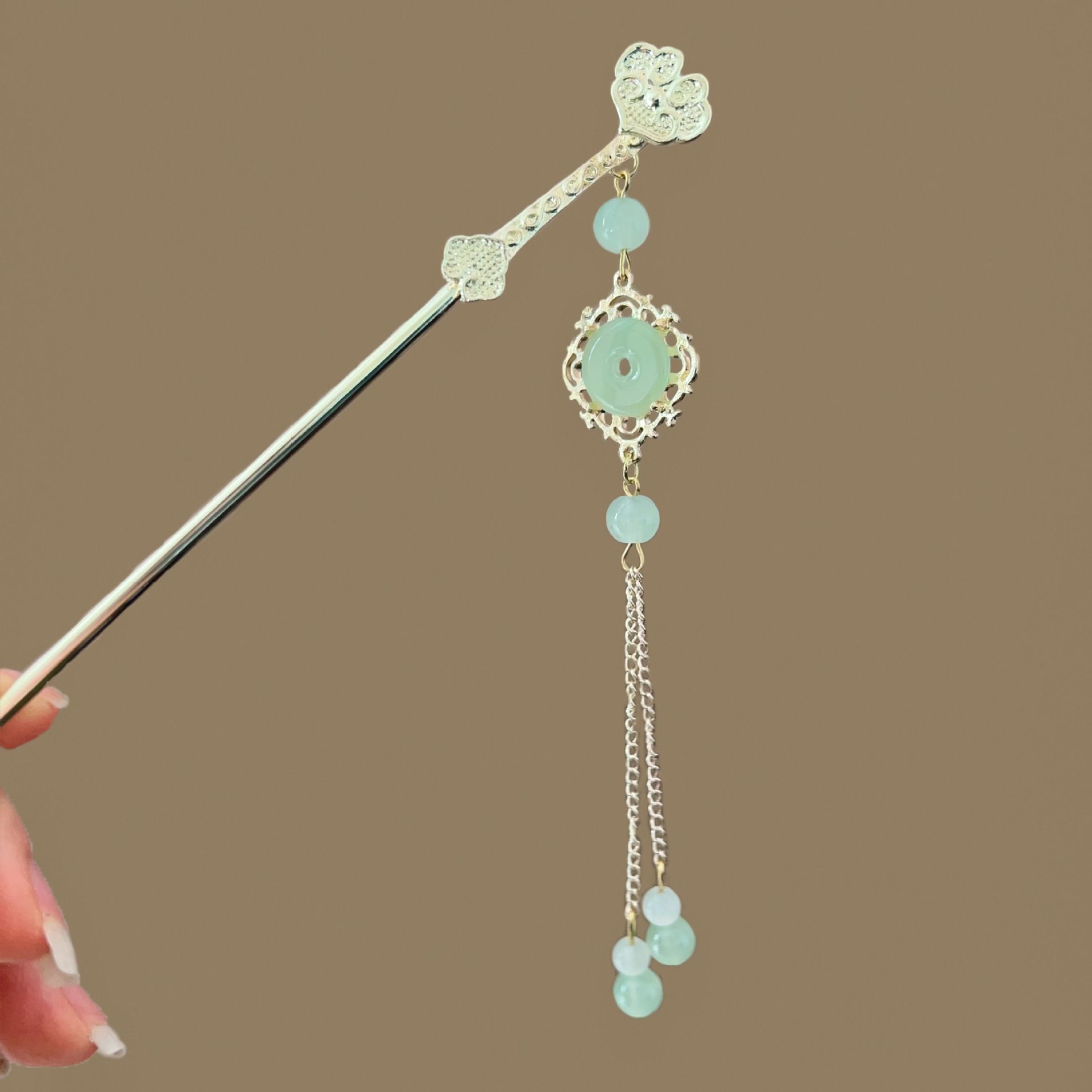 Ancient Style Ruyi Peace Buckle Tassel Hairpin Women's Step Shake New Chinese Style Hairpin Simple Cheongsam Hairpin