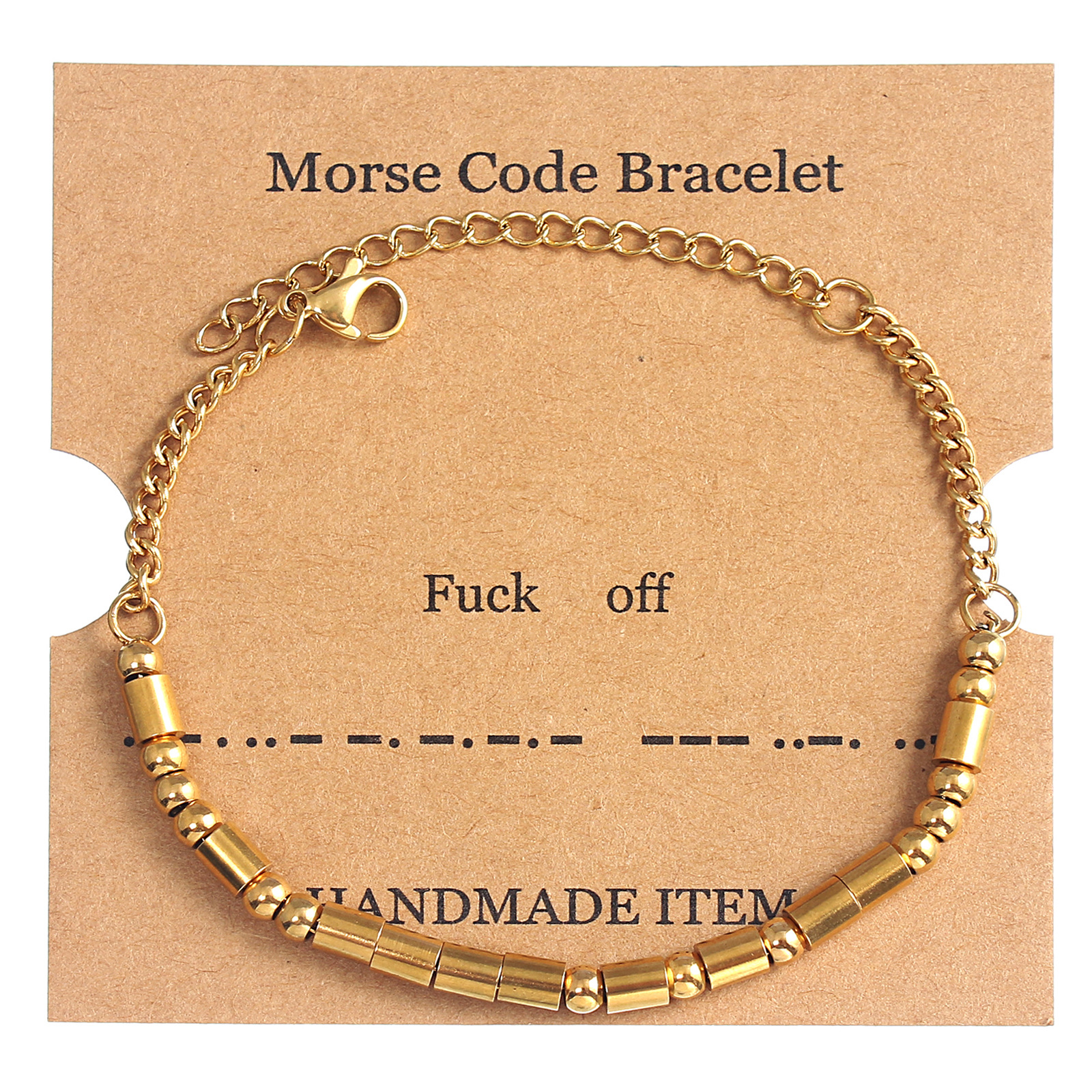 Morse Code Bracelet Handmade Stainless Steel Gold Silver Beaded Adjustable Chain Bracelet Secret Message Jewelry Gift For Women BFF Friend