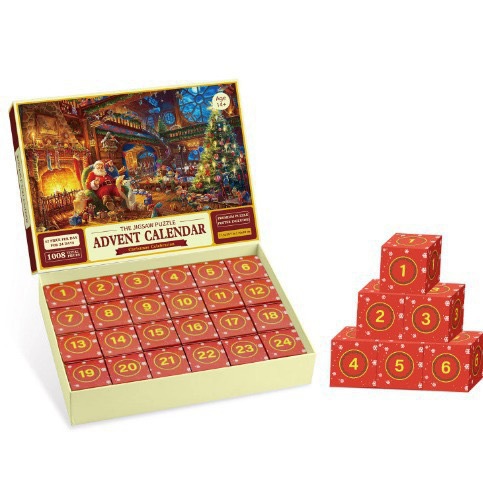 Christmas Advent Calendar Jigsaw Puzzle Countdown Blind Box Paper Puzzle For Adults Kids Xmas Home Decor Santa Jigsaw Toy