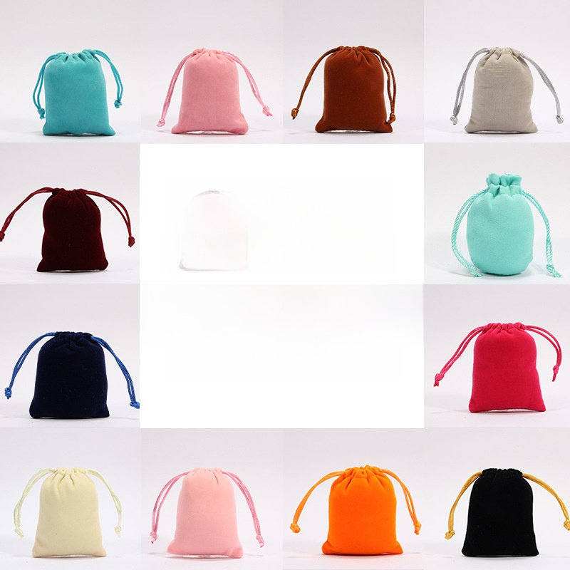 Velvet Drawstring Bags Jewelry Packaging Pouch Multi-Color Small Gift Bags Soft Fabric Storage Bags For Rings Necklaces Bracelets Party Favors Packaging