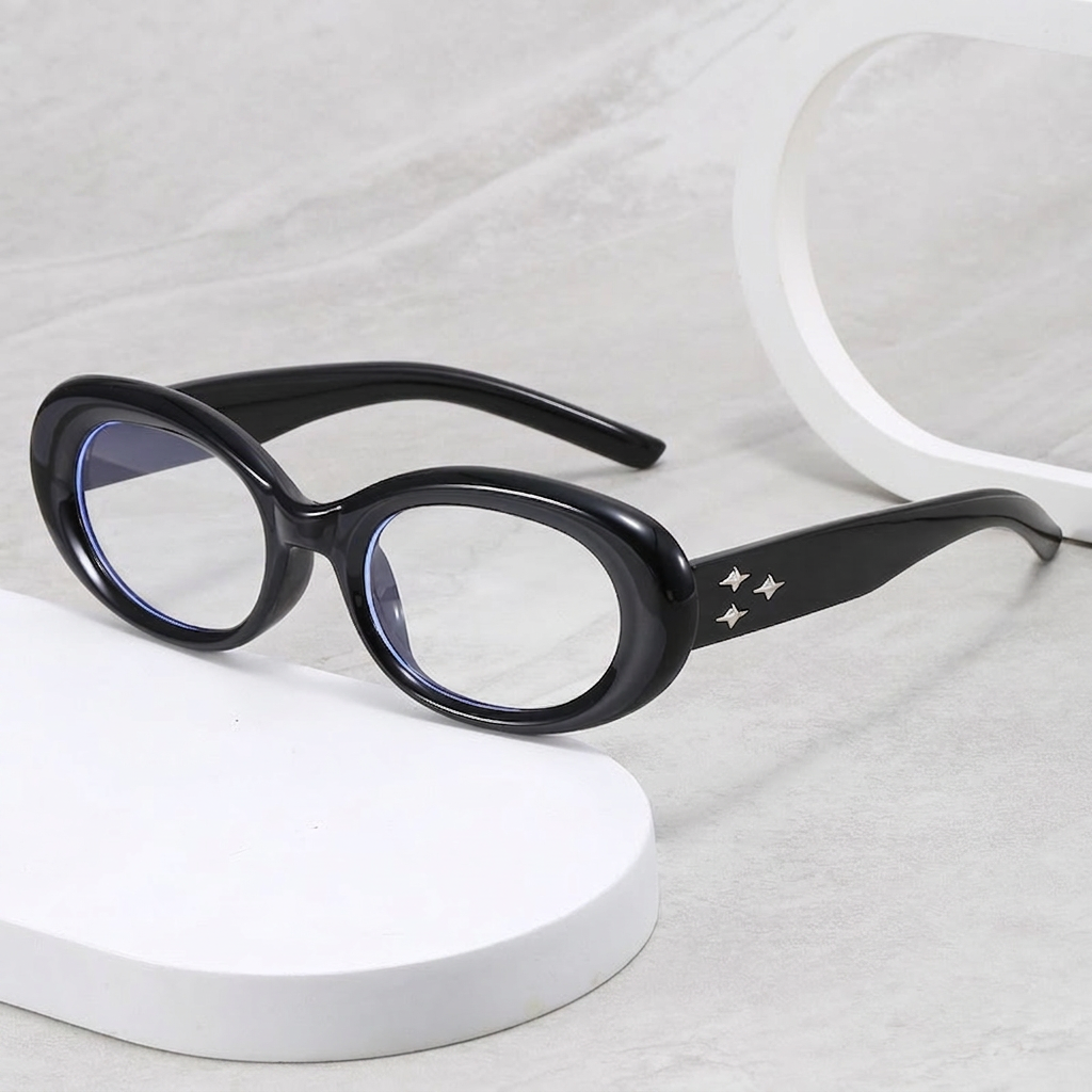 Wholesale Retro Oval Sunglasses With Star Rivets For Women - Everful