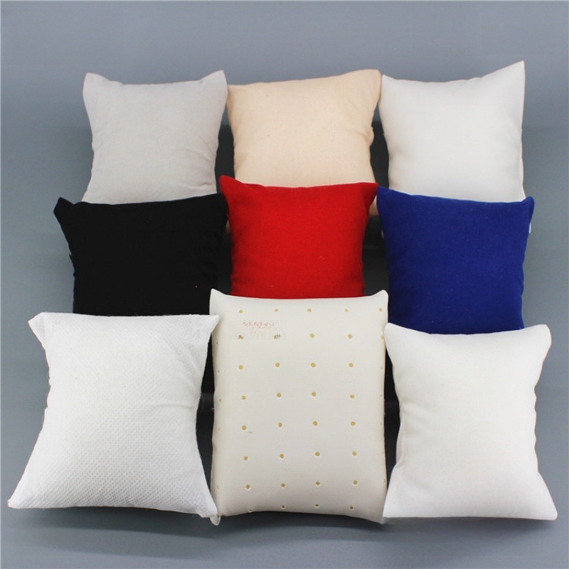 Watch Display Pillows Jewelry Small Cushions Velvet PU Leather Bracelet Bangle Showcase Organizer Holder Photography Props Soft Padding For Jewelry Box Store Retail Exhibition