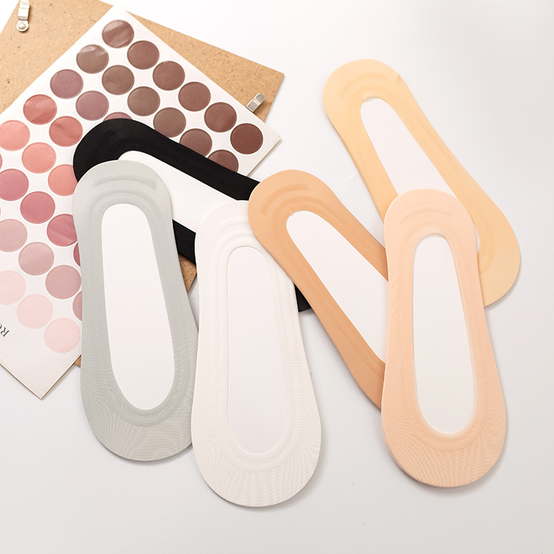 Women Ultra Thin Ice Silk No Show Socks Silicone Anti Slip Cotton Sole Invisible Low Cut Summer Boat Socks