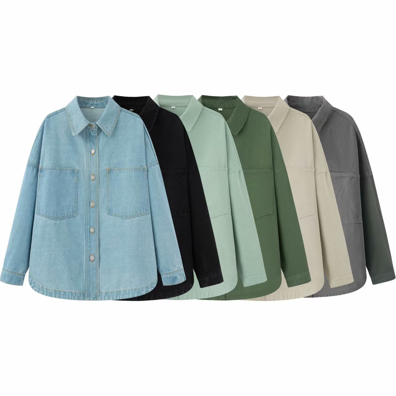 Women's Retro Loose Denim Shirt Jacket Casual Long Sleeve Cotton Polyester Blend Western Style Streetwear Blouse Top With Double Pockets For Spring Autumn