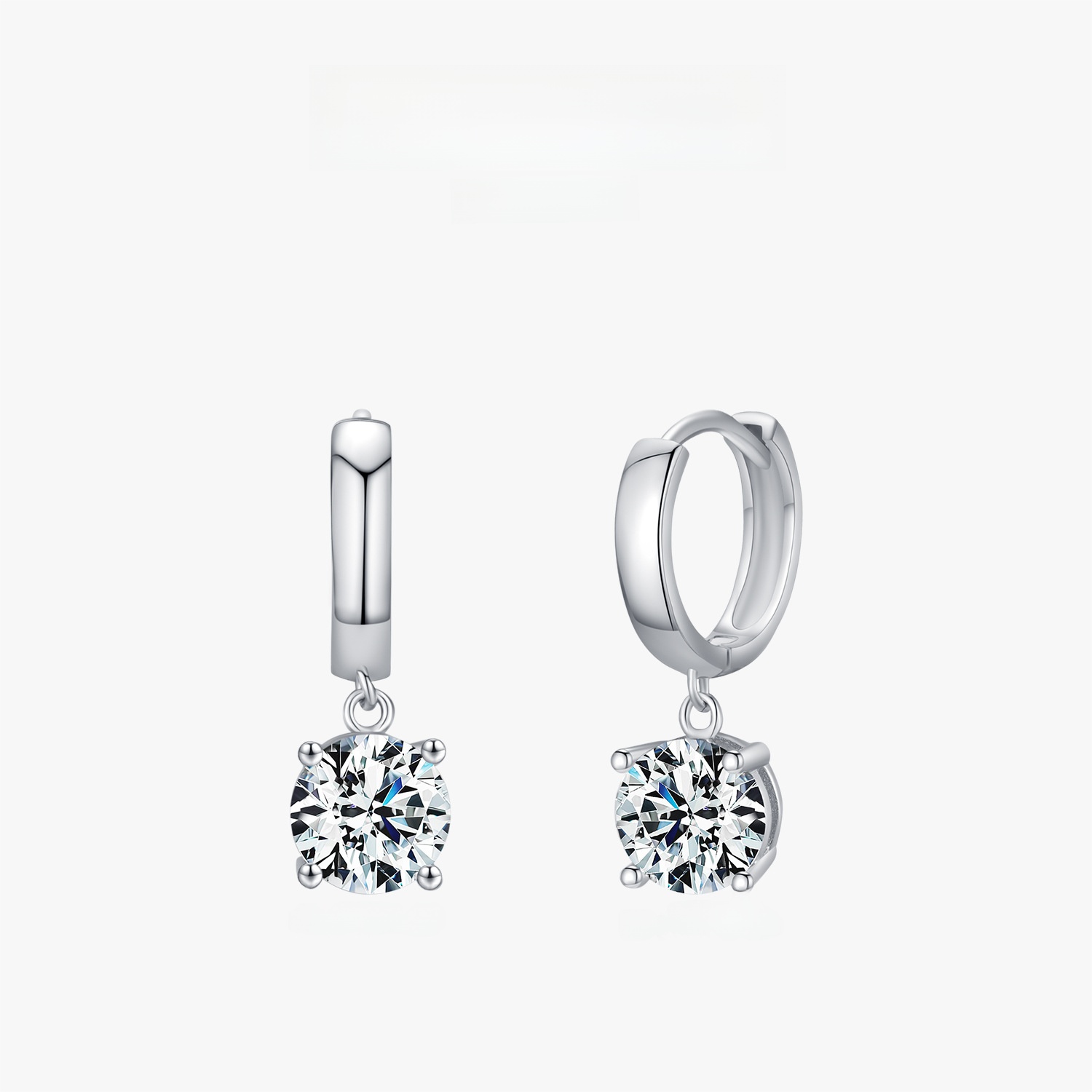 925 Sterling Silver Moissanite Leverback Drop Earrings D Color VVS1 Round Brilliant Cut 0.5ct 1ct Moissanite Hoop Earrings For Women Wedding Party Jewelry