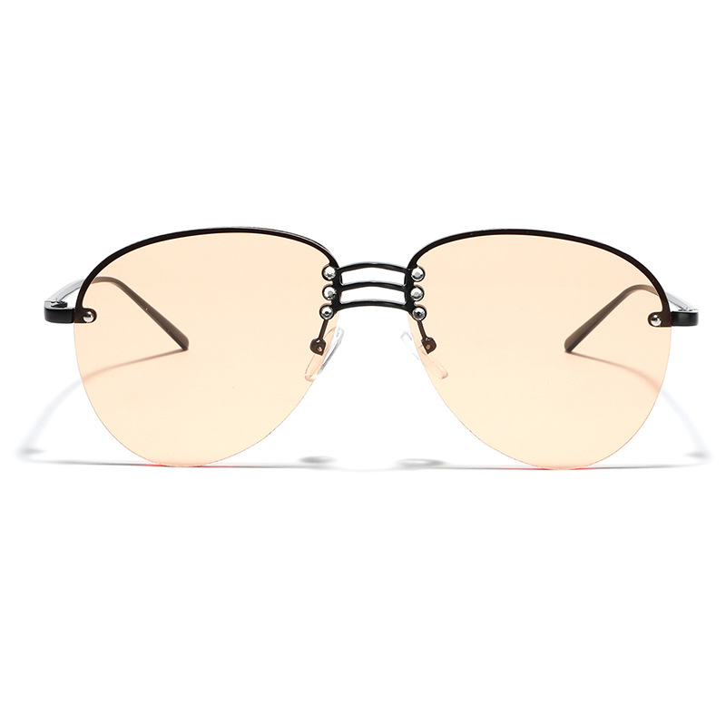 Wholesale Fashion Rimless Pilot Sunglasses Metal Frame UV400 For Men Women - Everful