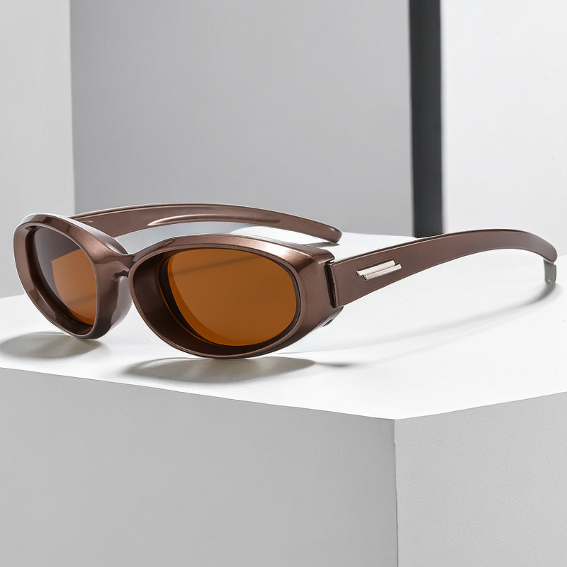 Wholesale Oval Frame Sunglasses PC UV400 Retro Future Style For Unisex - Everful