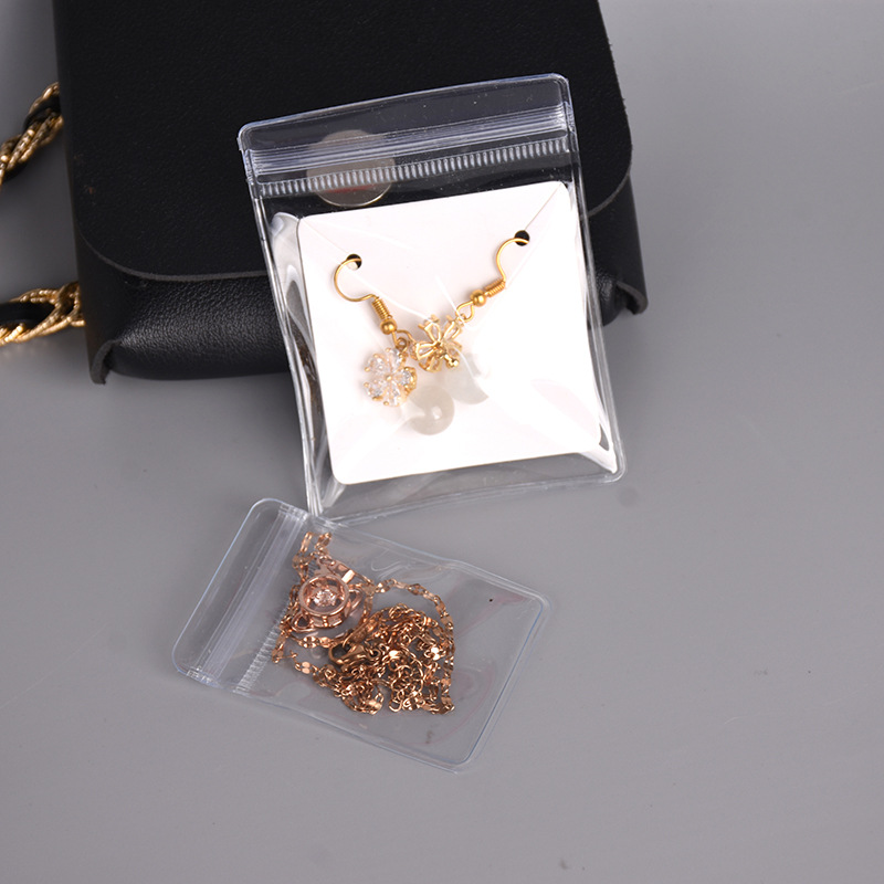Transparent PVC Ziplock Jewelry Storage Bags Reusable Clear Plastic Self Sealing Pouches For Earrings Necklace Ring Small Items Organizer Waterproof Jewelry Packaging Bags