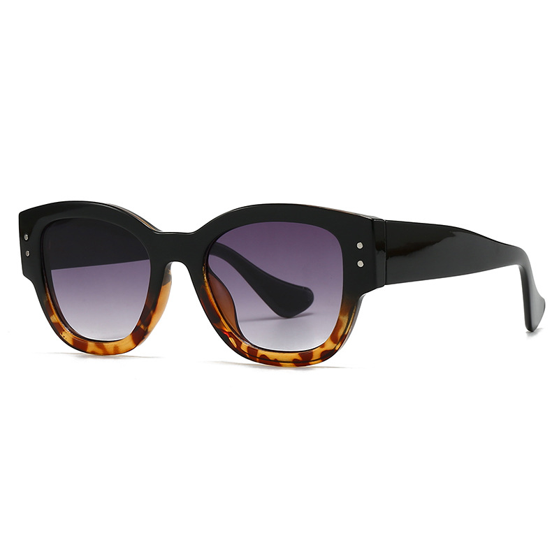 Wholesale Retro Square Sunglasses with PC Thick Frame and Metal Rivets - Everful