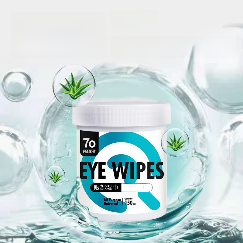 150Pcs Pet Eye Ear Cleaning Wipes Non-Woven Fabric RO Pure Water Formula Gentle Tear Stain Remover Grooming Pads For Dogs Cats Dental Finger Wipes Cleaning Supplies
