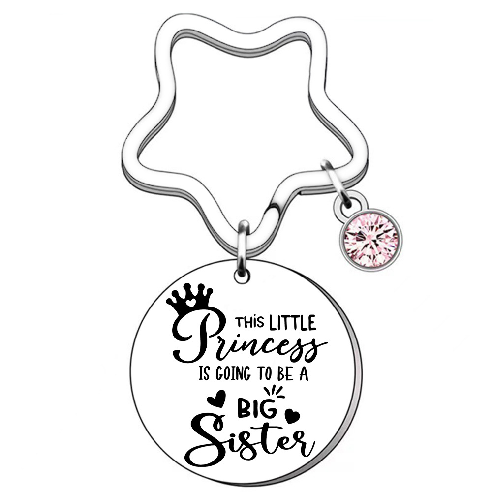 Stainless Steel Engraved Big Sister Keychain Butterfly Heart Pendant 2025 Sisterhood Friendship Gift Jewelry For Women Girls