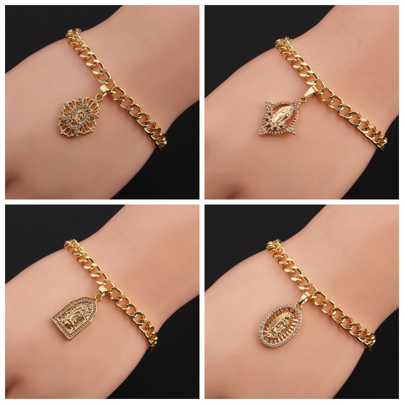 Copper Zircon Copper Plated Real Gold Adjustable Children's Women's Bracelet