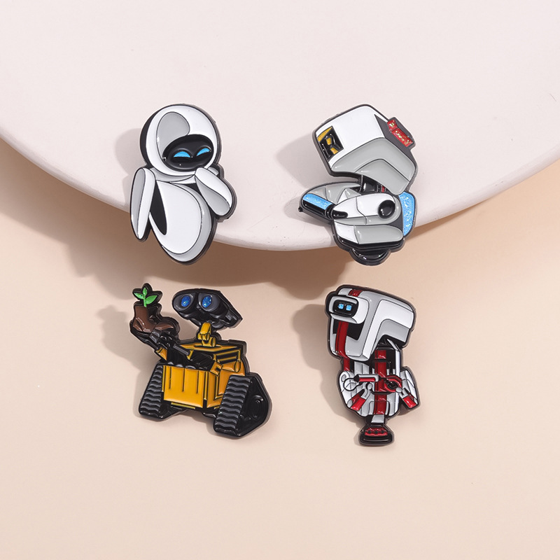 Cute Cartoon Robot Enamel Pin Set Zinc Alloy Enamel Brooches For Clothing Backpack Bag Decoration Anime Style Jewelry For Unisex Men Women Kids