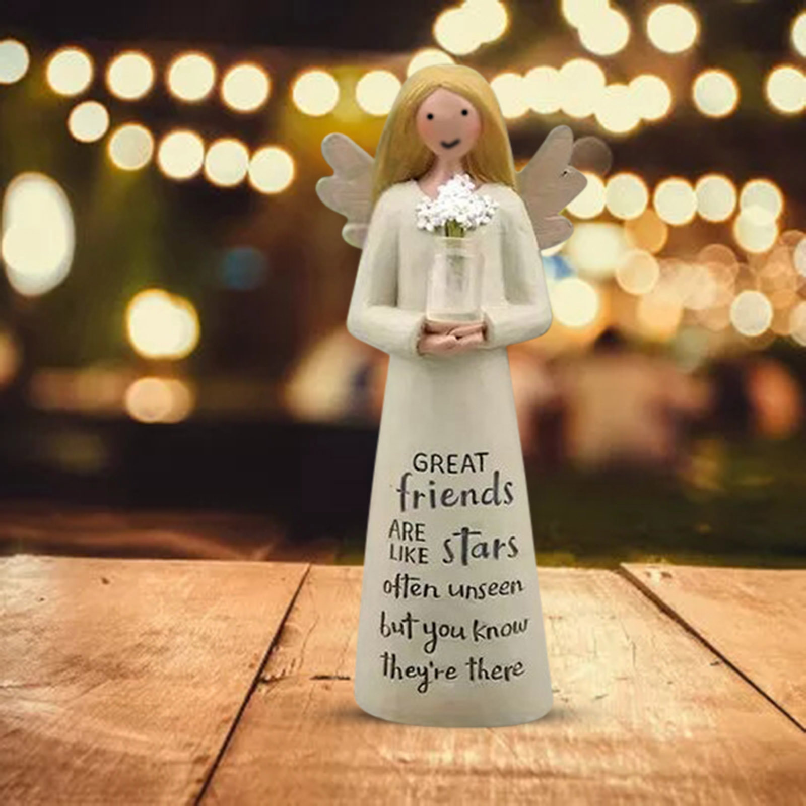 Friendship Angel Statue Hand Painted Resin Sister Sculpture Home Desktop Decoration Gift For Best Friends Women Sisterhood