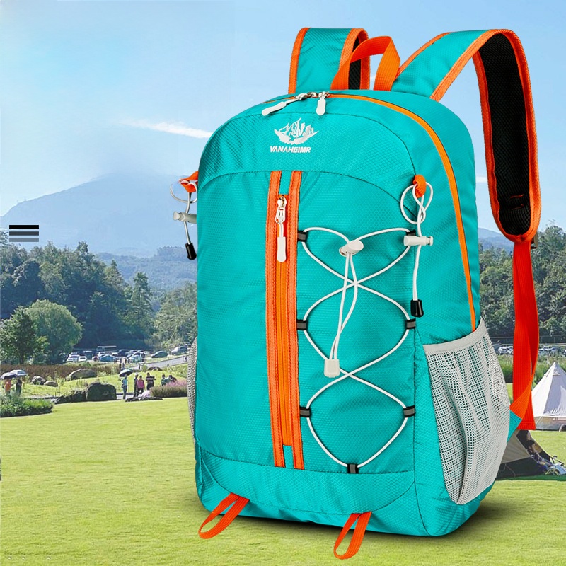 Waterproof Nylon Foldable Mountaineering Backpack Large Capacity Lightweight Hiking Bag For Outdoor Travel Camping Men Women Breathable Multi-functional Sport Daypack