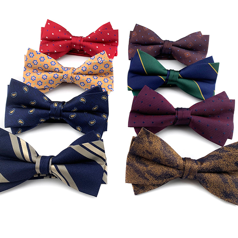 Men's Pre-tied Bow Tie Adjustable Jacquard Polyester Formal Wedding Business Necktie Floral Paisley Polka Dot Striped Neckwear for Men Groom Banquet Fashion Accessories