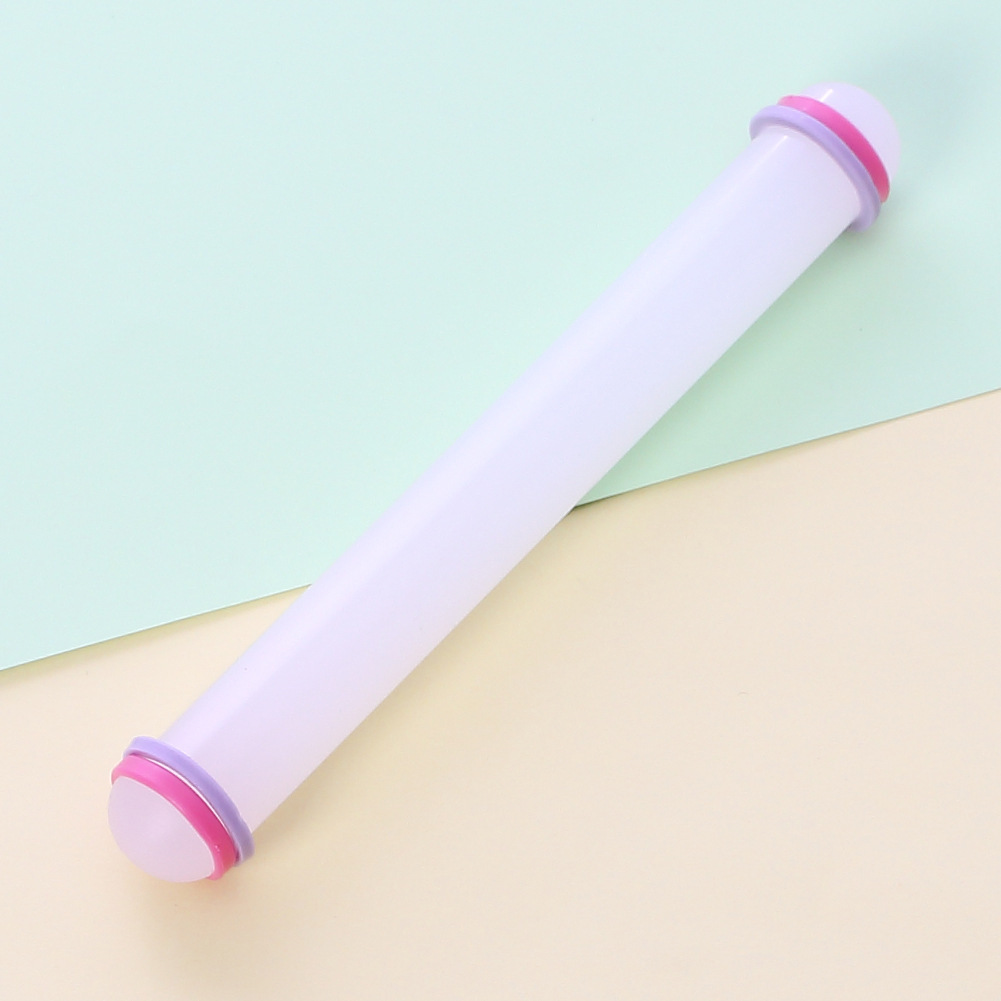 Non-Stick Plastic Fondant Rolling Pin With Colored Guide Rings For Cake Decorating DIY Baking Tools Professional Pastry Dough Roller For Kitchen