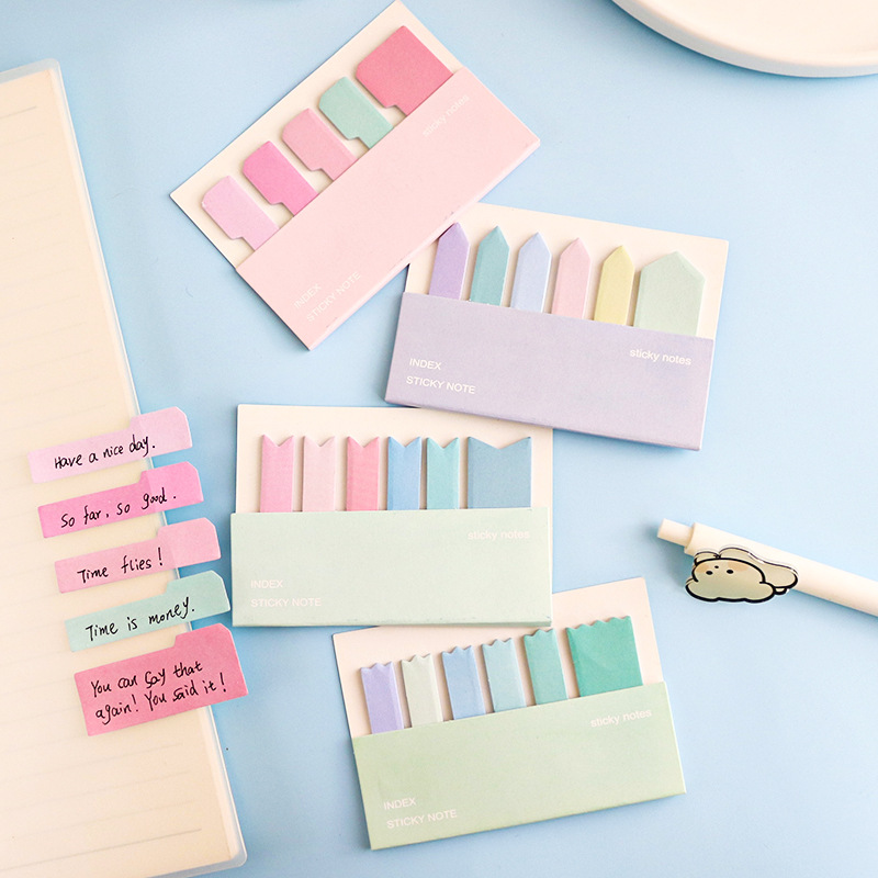 Gradient Morandi Color Index Sticky Notes Self-Adhesive Page Markers For Book Annotating Office School Stationery Supplies
