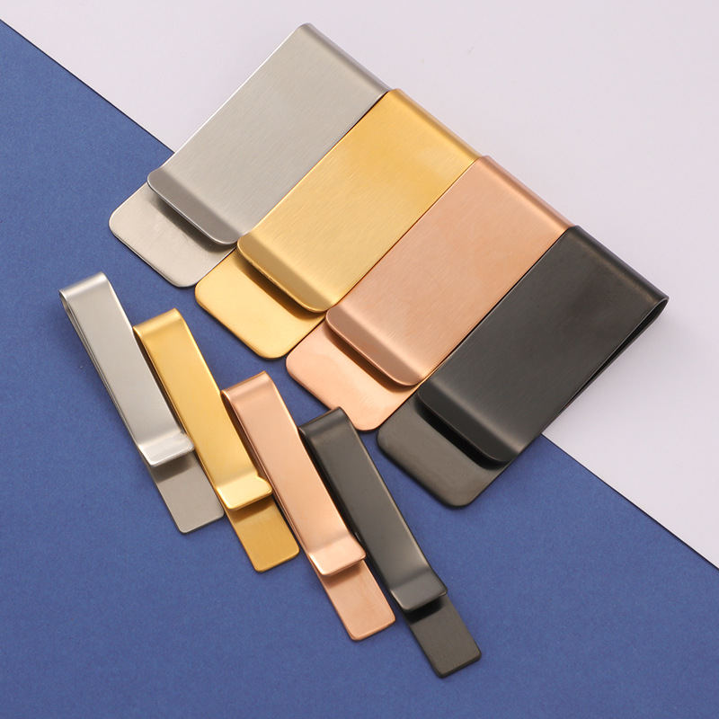 Modern Stainless Steel Money Clip Minimalist Tie Clip Metal Bill Organizer Brushed Finish Slim Wallet Alternative For Men Business Daily Accessories 4 Colors High Quality