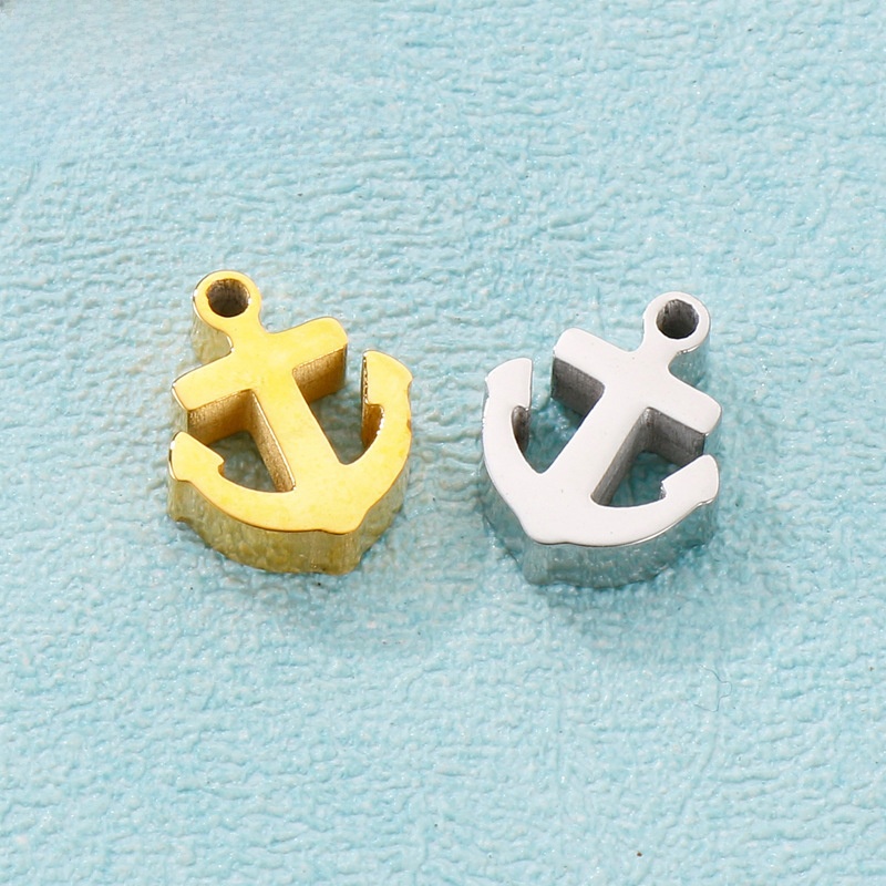 Stainless Steel Anchor Pendants Gold Silver Nautical Ship Anchor Charms For Jewelry Making DIY Necklace Bracelet Accessories 12x10mm